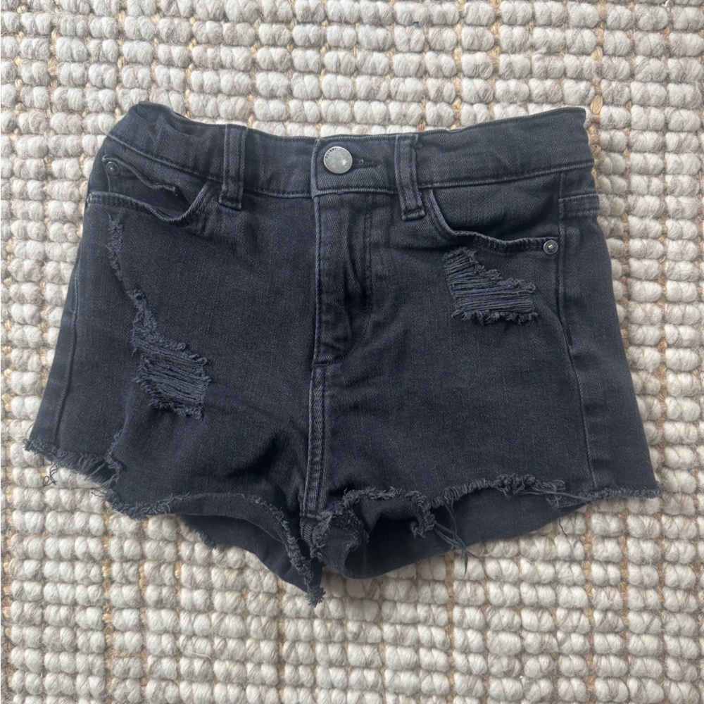 DL1961 Black Distressed Denim Girls’s Lucy Shorts